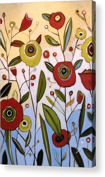 Nature Acrylic Print featuring the painting Abstract Modern Floral Art FULL OF JOY by Amy Giacomelli by Amy Giacomelli