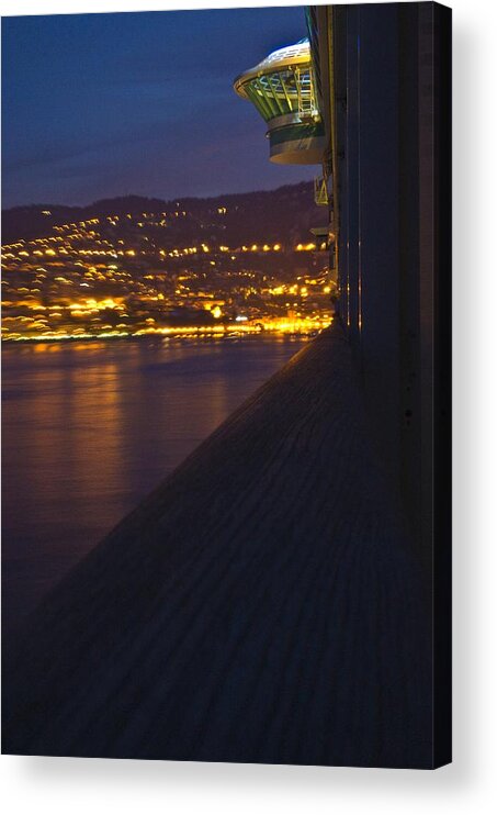 Alien Acrylic Print featuring the photograph Alien Spacecraft Over Villefranche by Richard Henne