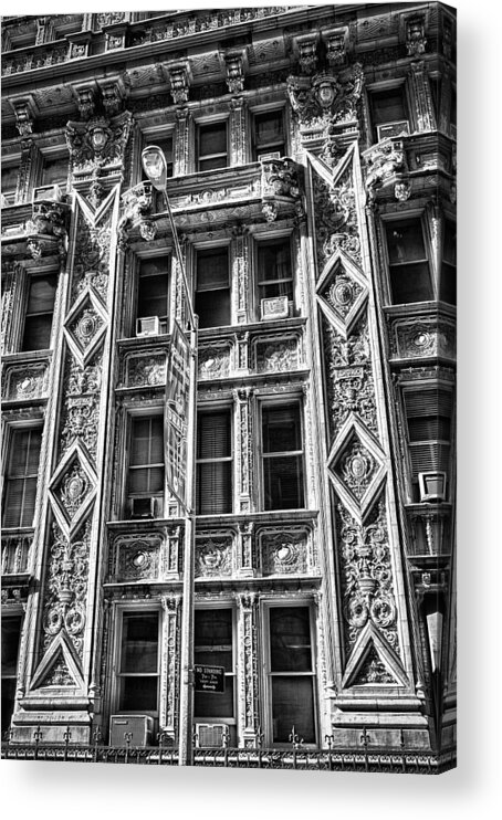 Black Russian Acrylic Print featuring the photograph Alwyn Court Building Detail 15 by Val Black Russian Tourchin