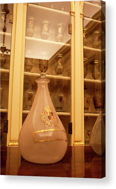 Madrid Acrylic Print featuring the photograph Amber Pharmacy Bottle by Lorraine Devon Wilke