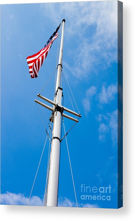 Baltimore Acrylic Print featuring the photograph American Flag in Fort McHenry Baltimore Maryland by Thomas Marchessault
