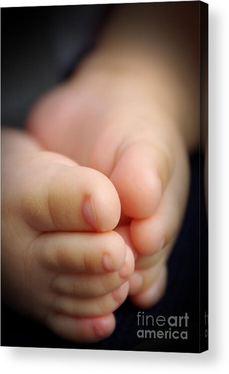 Baby Acrylic Print featuring the photograph Baby feet by Carlos Caetano