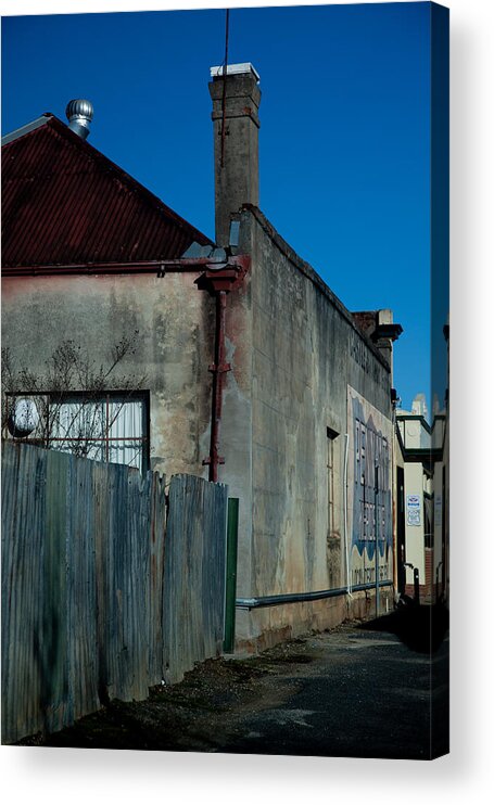 Tin Fence Acrylic Print featuring the photograph Back of the House by Carole Hinding