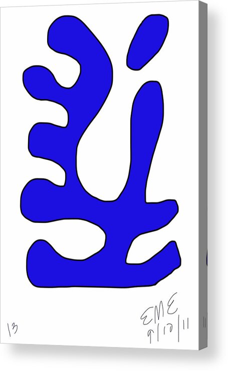 Blue Digital Form Acrylic Print featuring the digital art Blue Form 13 by Eric Elizondo