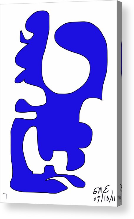 Blue Digital Form Acrylic Print featuring the digital art Blue Form 7 by Eric Elizondo