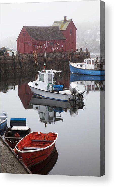 Angle Acrylic Print featuring the photograph Boats at Rockport Harbor by Jenna Szerlag