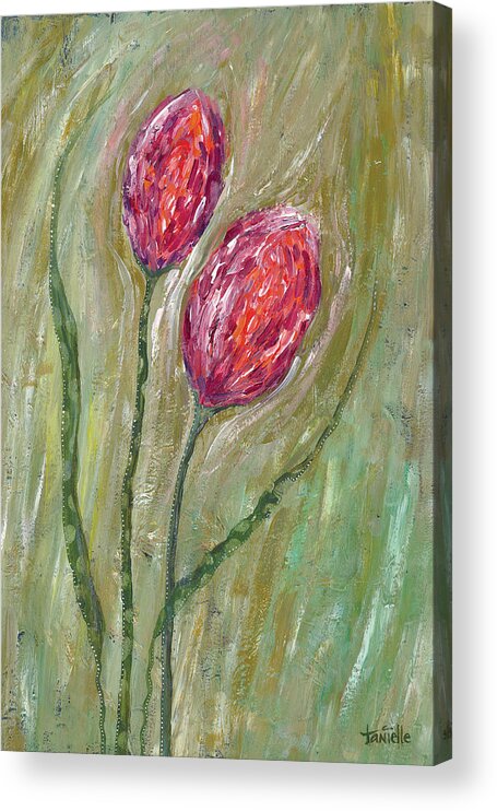 Floral Acrylic Print featuring the painting Breath of Fresh Air by Tanielle Childers