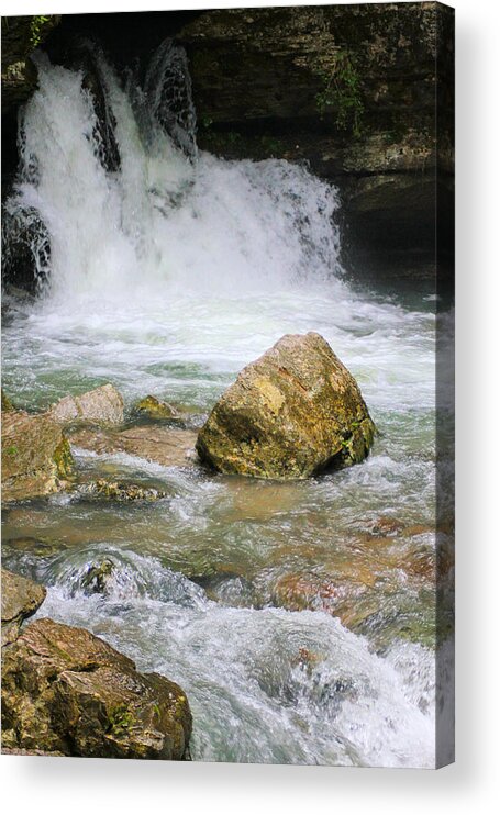 Ozarks Acrylic Print featuring the photograph Cave Water Fall by Karen Wagner