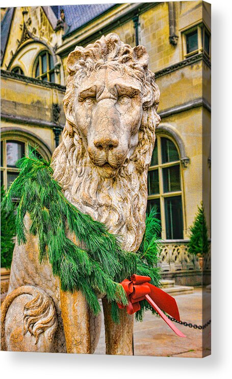 Lion Acrylic Print featuring the photograph Christmas Lion at Biltmore by William Jobes