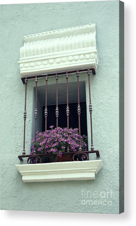 Mexico Acrylic Print featuring the photograph CUERNAVACA WINDOW Mexico by John Mitchell