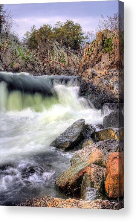 Great Falls Park Acrylic Print featuring the photograph Cutting Through the Rock by JC Findley
