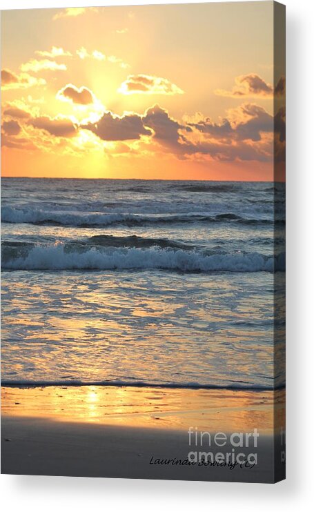 Sunrise Acrylic Print featuring the photograph Early Morning Beach Walk by Laurinda Bowling