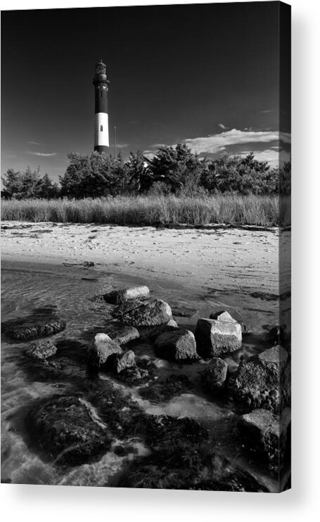 Black And White Acrylic Print featuring the photograph Fire Island in Black and White by Rick Berk
