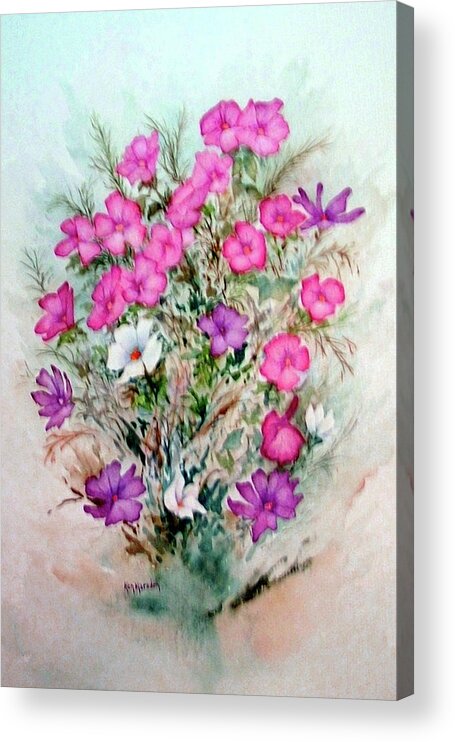 Floral Acrylic Print featuring the painting Floral 11052011 by Ken Marsden