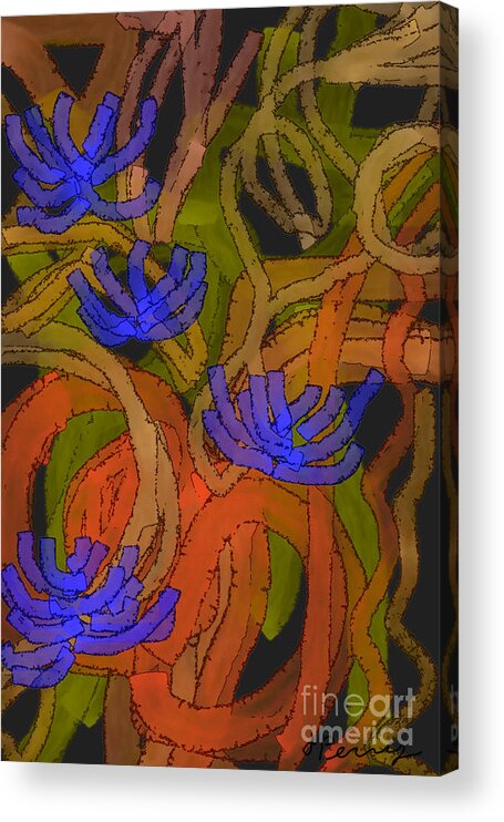Abstract Art Prints Acrylic Print featuring the digital art Flourishes by D Perry