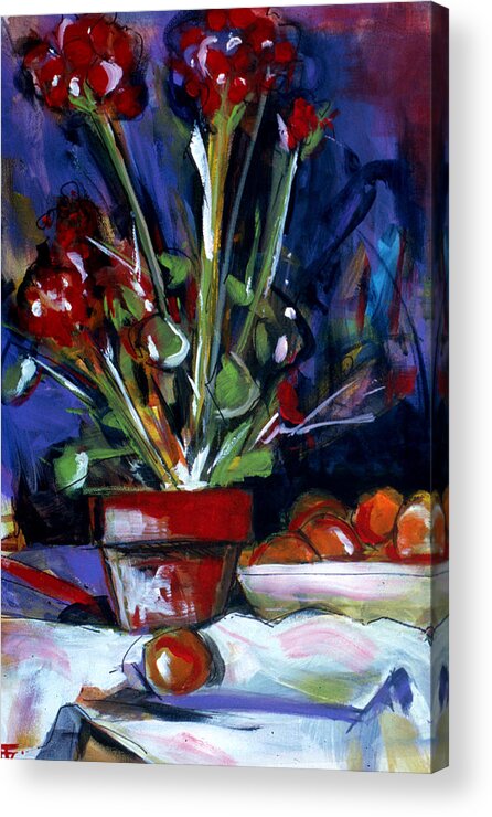 Flower Pot Acrylic Print featuring the painting Flower Pot by John Gholson