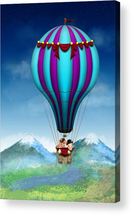 Pig Acrylic Print featuring the photograph Flying Pig - Balloon - Up up and Away by Mike Savad