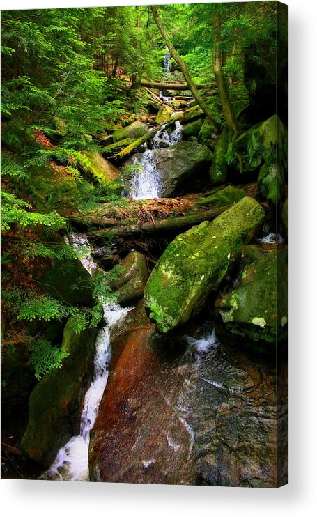Falls Acrylic Print featuring the photograph Kildoo Falls at McConnells Mill State Park in Portersville, Pennsylvania by Angela Rath
