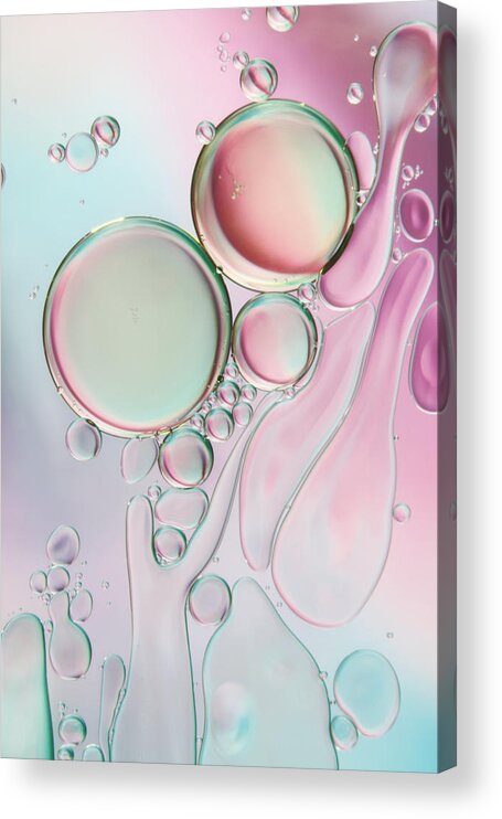 Oil Acrylic Print featuring the photograph Girly Girly Bubble Abstract by Sharon Johnstone