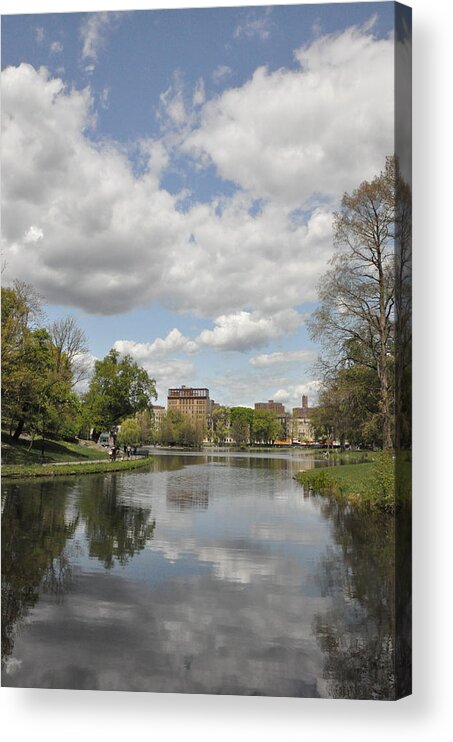 Harlem Meer Acrylic Print featuring the photograph Harlem Meer in Central Park by Sarah McKoy