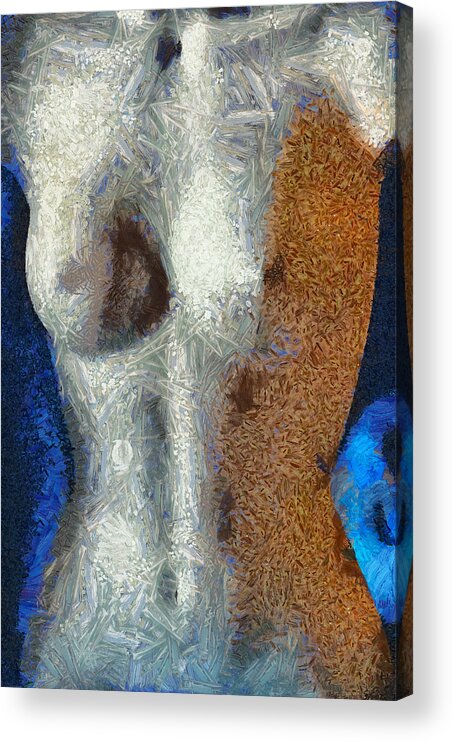 Female Acrylic Print featuring the mixed media Her Figure 3 by Angelina Tamez