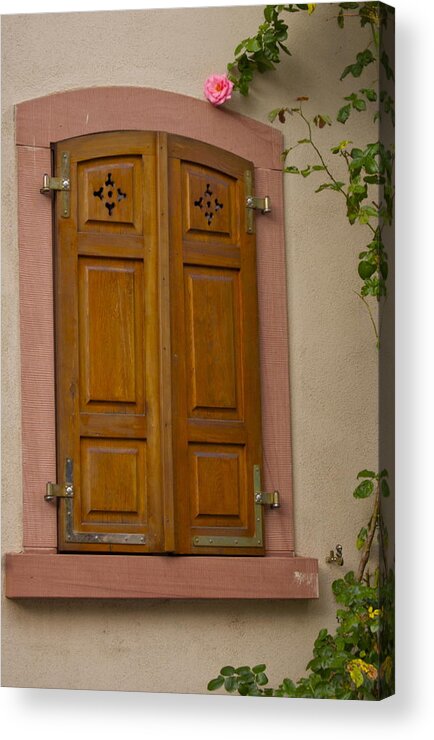 Wooden Shutters Acrylic Print featuring the photograph In the Pink by Debbie Karnes