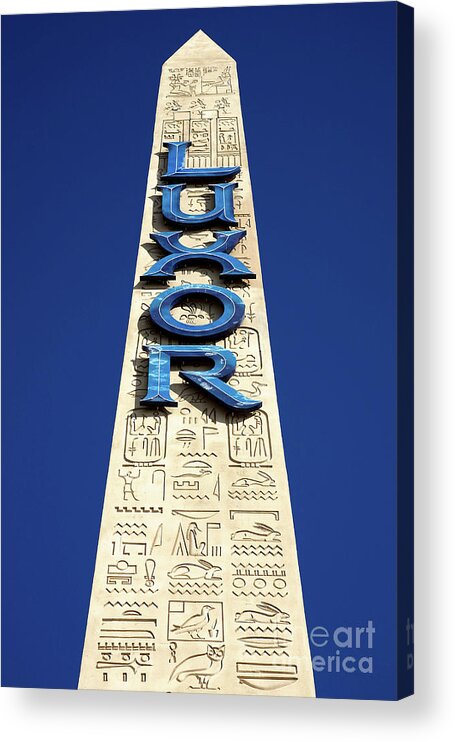 Las Vegas Resorts Acrylic Print featuring the photograph Luxor Las Vegas Obelisk by Kate McKenna