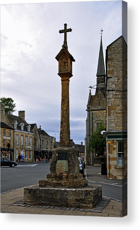 The Cotswolds Acrylic Print featuring the photograph Market Cross - Stow-on-the-Wold by Rod Johnson