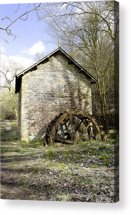 Countryside Acrylic Print featuring the photograph Mill and Water-wheel near Ashford-in-the-Water by Rod Johnson