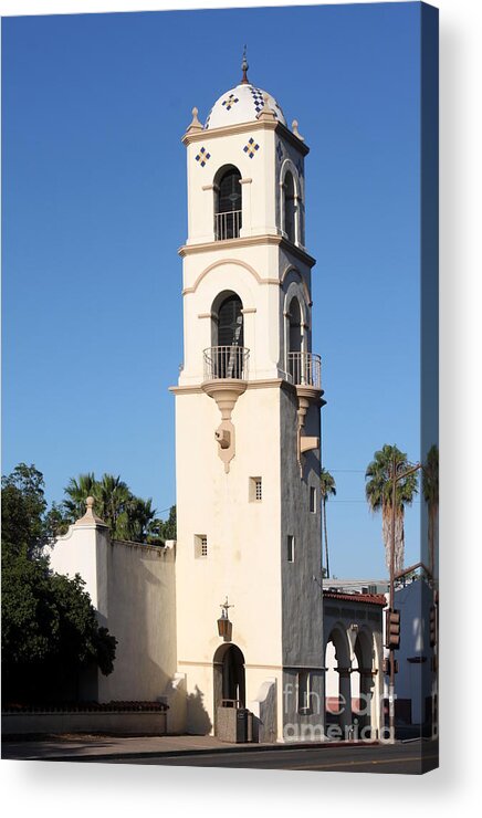 Ojai Acrylic Print featuring the photograph Ojai Post Office Tower by Henrik Lehnerer