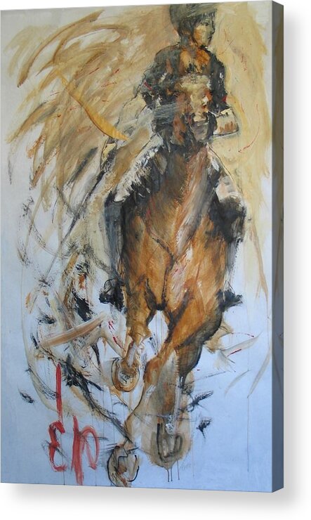 Polo Player Acrylic Print featuring the painting Polo 2 by Elizabeth Parashis