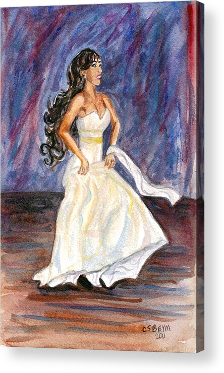 Dancing Bride Acrylic Print featuring the painting Rachel by Clara Sue Beym