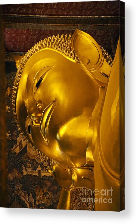 Craig Lovell Acrylic Print featuring the photograph Reclining Buddha - Thailand by Craig Lovell