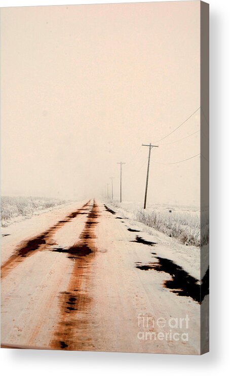 Snow Acrylic Print featuring the photograph Red Dirt Snow by Anjanette Douglas