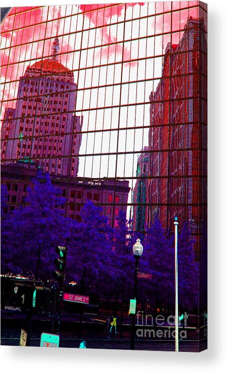 Boston Acrylic Print featuring the photograph Reflecting on Boston by Julie Lueders 