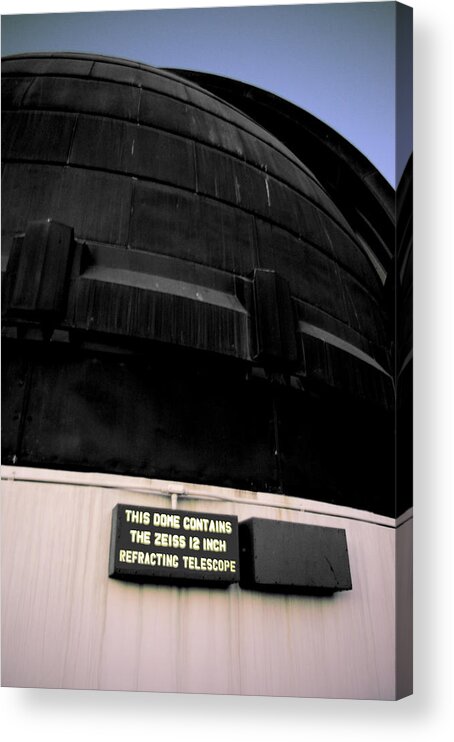 Refracting Acrylic Print featuring the photograph Refracting Telescope Dome by Jera Sky