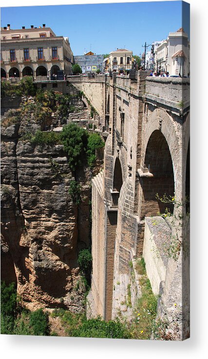 Roman Acrylic Print featuring the photograph Roman bridge of Ronda by Perry Van Munster