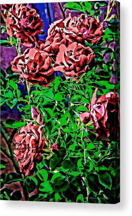  Red Acrylic Print featuring the digital art Roses by Charles Muhle