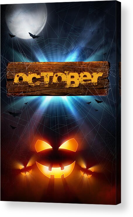 October Acrylic Print featuring the photograph Spooky October by Bill and Linda Tiepelman