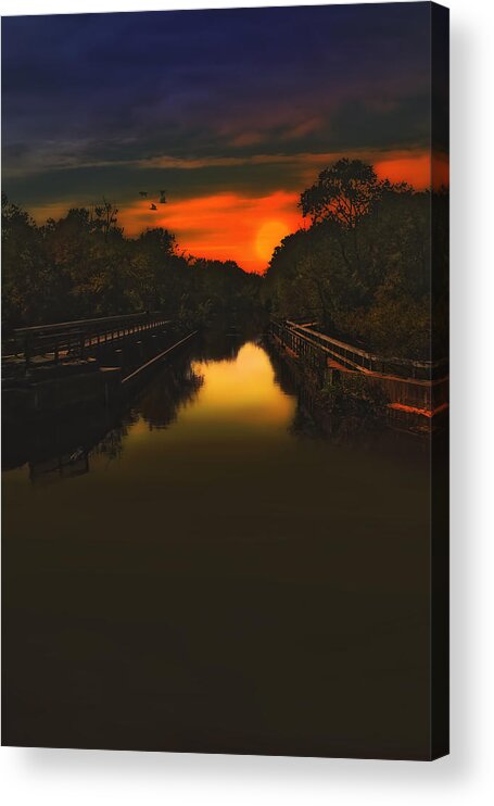 Sunset Photography Acrylic Print featuring the photograph Sunset At The Old Canal by Tom York Images