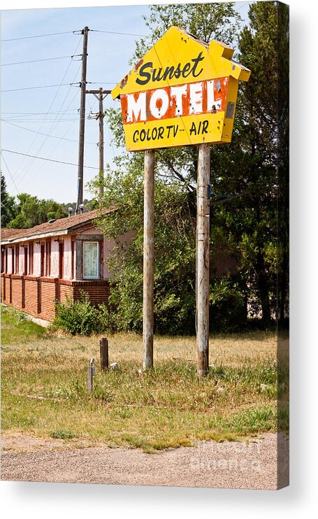Architectural Acrylic Print featuring the photograph Sunset Motel by Lawrence Burry