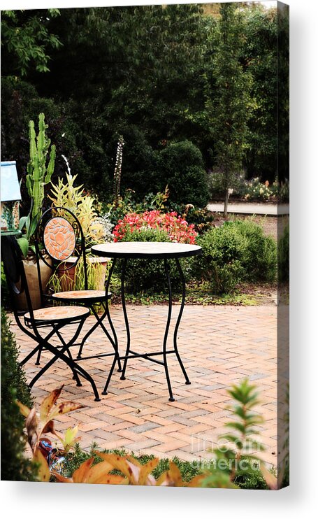Chairs Acrylic Print featuring the photograph Table for Two by Stephanie Frey