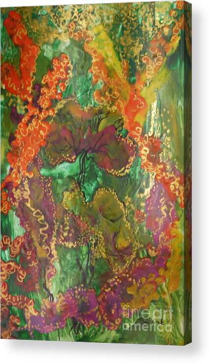 Garden Acrylic Print featuring the painting Taking in the Good by Heather Hennick
