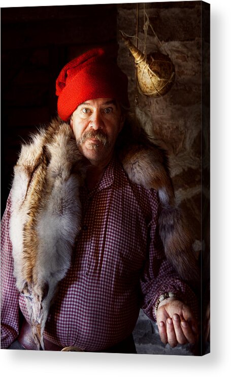 Man Acrylic Print featuring the photograph Taxidermist - Jaque the fur trader by Mike Savad
