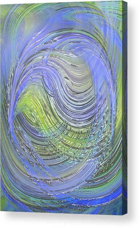 Abstract Acrylic Print featuring the digital art The Blues with Envey Green by Linda Phelps