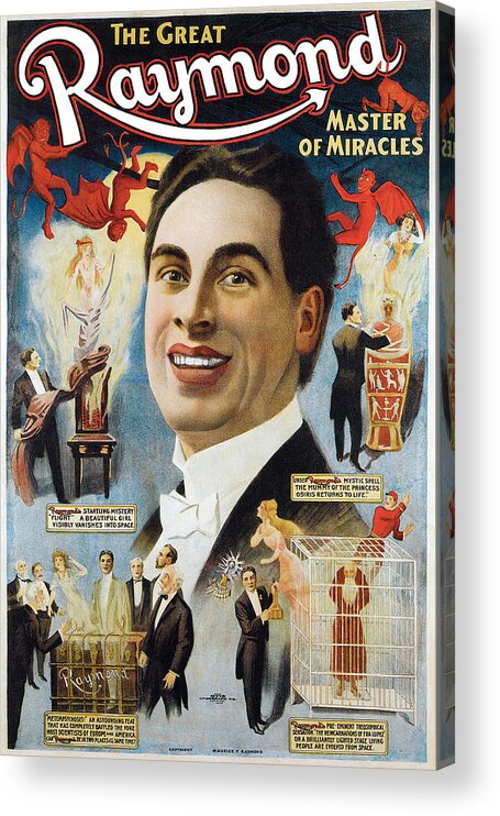 The Great Raymond Acrylic Print featuring the painting The Great Raymond Master of Miracles by Unknown