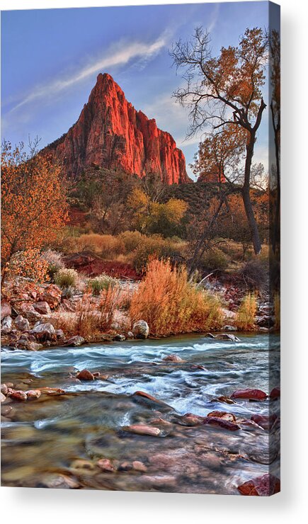 Zion National Park Acrylic Print featuring the photograph The Watchman by Beth Sargent