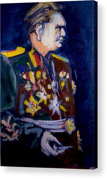 Portraits Acrylic Print featuring the painting Tito by Les Leffingwell