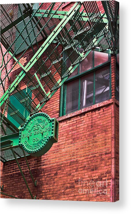 Architectural Acrylic Print featuring the photograph Vintage Fire Escape by Lawrence Burry
