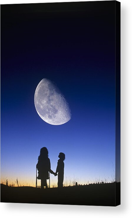 Moon Acrylic Print featuring the photograph Waning Gibbous Moon by David Nunuk